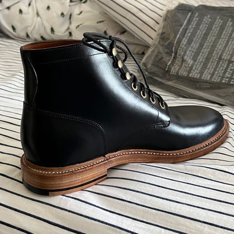 View photo of Grant Stone Diesel Boot in Horween Black Chromexcel