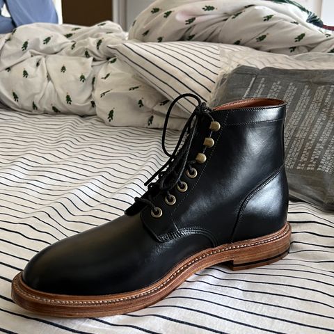 View photo of Grant Stone Diesel Boot in Horween Black Chromexcel