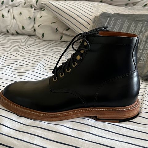 View photo of Grant Stone Diesel Boot in Horween Black Chromexcel