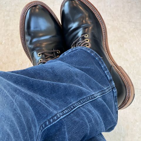 View photo of Grant Stone Diesel Boot in Horween Black Chromexcel