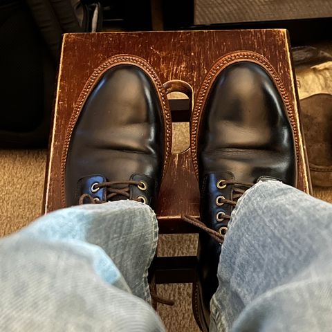 View photo of Grant Stone Diesel Boot in Horween Black Chromexcel