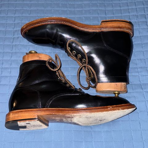 View photo of Grant Stone Diesel Boot in Horween Black Chromexcel