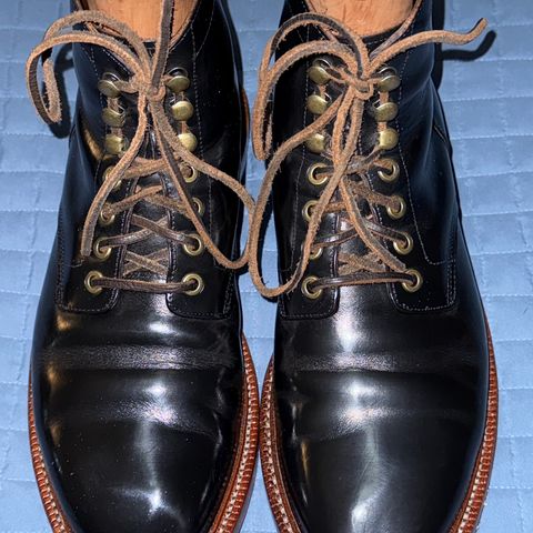 View photo of Grant Stone Diesel Boot in Horween Black Chromexcel