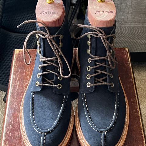 Search result thumbnail of Grant Stone Ottawa Boot in C.F. Stead Navy Blue Janus Calf Suede