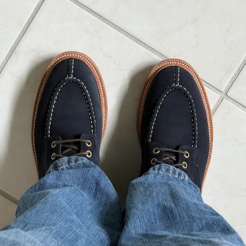 View photo of Grant Stone Ottawa Boot in C.F. Stead Navy Blue Janus Calf Suede