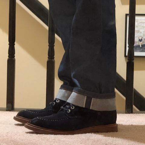 Grant Stone Ottawa Boot in C.F. Stead Navy Blue Janus Calf Suede