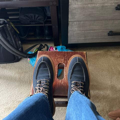 View photo of Grant Stone Ottawa Boot in C.F. Stead Navy Blue Janus Calf Suede