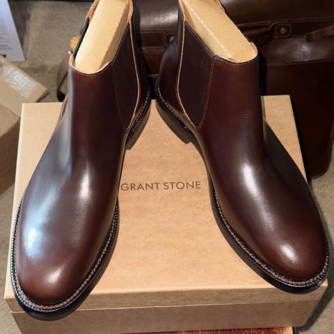 Grant Stone Chelsea Boot in Horween Crimson Chromexcel