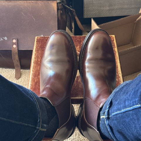 Grant Stone Chelsea Boot in Horween Crimson Chromexcel