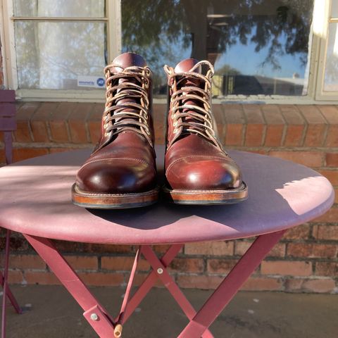 View photo of Viberg Service Boot in Horween Brown Chromexcel