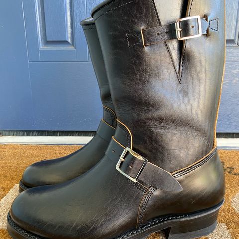 John Lofgren Wabash Engineer Boots in Shinki Black Oiled Horsebutt