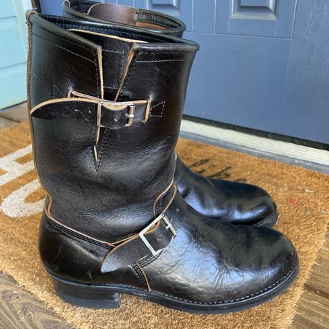 John Lofgren Wabash Engineer Boots in Shinki Black Oiled Horsebutt