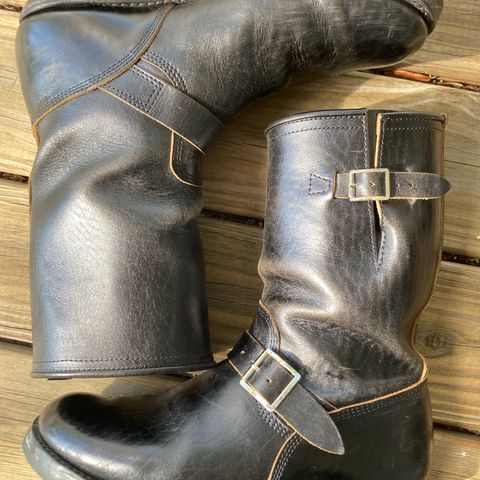 John Lofgren Wabash Engineer Boots in Shinki Black Oiled Horsebutt