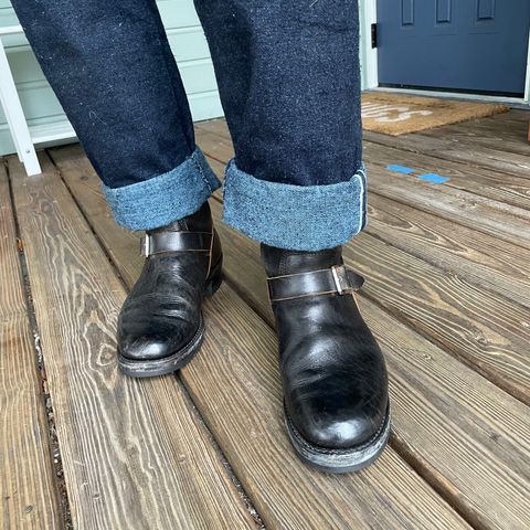 John Lofgren Wabash Engineer Boots in Shinki Black Oiled Horsebutt