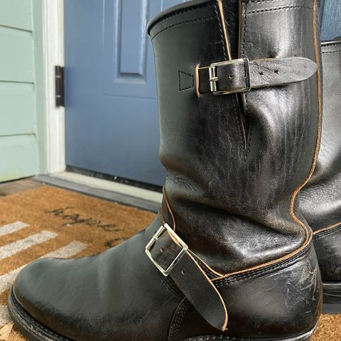 John Lofgren Wabash Engineer Boots in Shinki Black Oiled Horsebutt