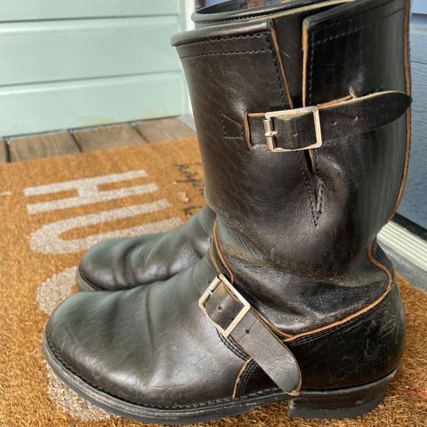 John Lofgren Wabash Engineer Boots in Shinki Black Oiled Horsebutt