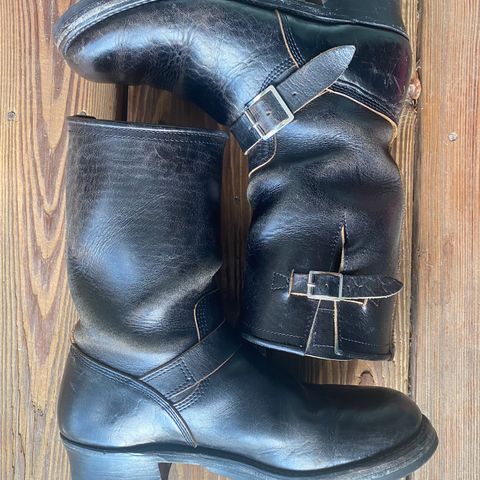 View photo of John Lofgren Wabash Engineer Boots in Shinki Black Oiled Horsebutt