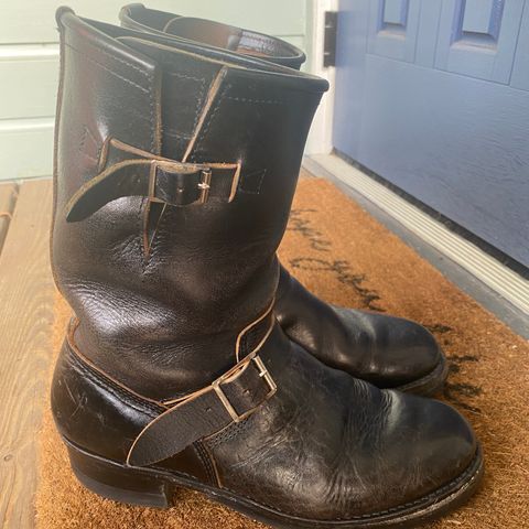 View photo of John Lofgren Wabash Engineer Boots in Shinki Black Oiled Horsebutt