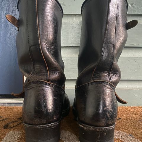 View photo of John Lofgren Wabash Engineer Boots in Shinki Black Oiled Horsebutt