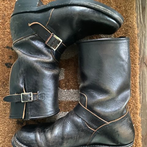 View photo of John Lofgren Wabash Engineer Boots in Shinki Black Oiled Horsebutt