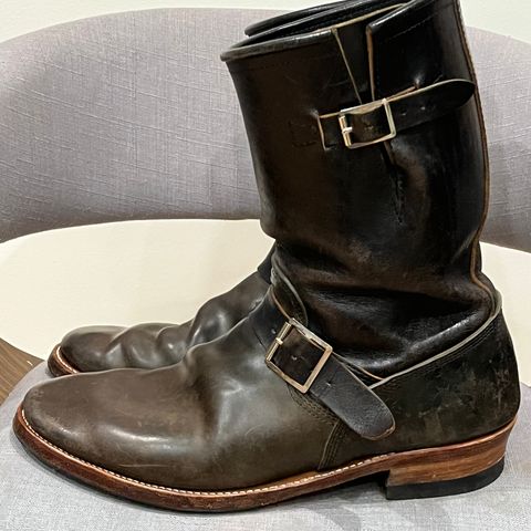 John Lofgren Wabash Engineer Boots in Maryam Salvia Rovescio Sego Horsebutt & Shinki Black Teacore Horsebutt