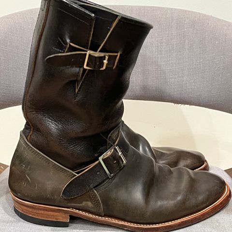 John Lofgren Wabash Engineer Boots in Maryam Salvia Rovescio Sego Horsebutt & Shinki Black Teacore Horsebutt