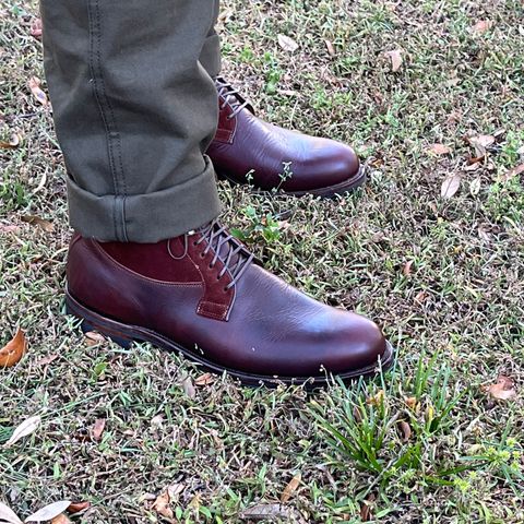 Viberg Country Boot in C.F. Stead Polo Brown Classic Oiled Shoulder