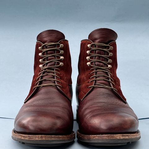 View photo of Viberg Country Boot in C.F. Stead Polo Brown Classic Oiled Shoulder