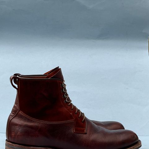 View photo of Viberg Country Boot in C.F. Stead Polo Brown Classic Oiled Shoulder