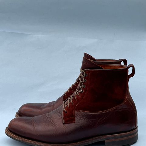 View photo of Viberg Country Boot in C.F. Stead Polo Brown Classic Oiled Shoulder