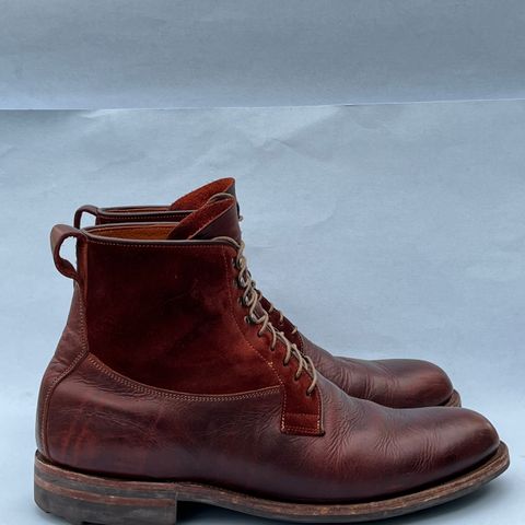 View photo of Viberg Country Boot in C.F. Stead Polo Brown Classic Oiled Shoulder