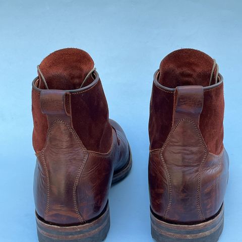 View photo of Viberg Country Boot in C.F. Stead Polo Brown Classic Oiled Shoulder