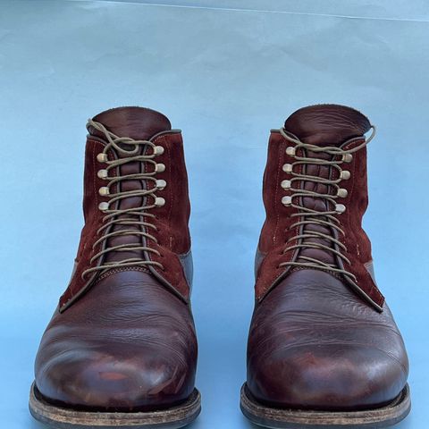 View photo of Viberg Country Boot in C.F. Stead Polo Brown Classic Oiled Shoulder