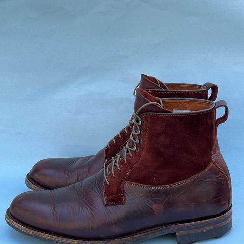 View photo of Viberg Country Boot in C.F. Stead Polo Brown Classic Oiled Shoulder