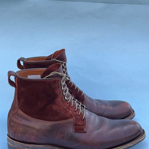 View photo of Viberg Country Boot in C.F. Stead Polo Brown Classic Oiled Shoulder