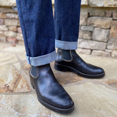 Fortis Wholecut Chelsea in Maryam Horsebutt Grigio Light Natural Overdyed Black