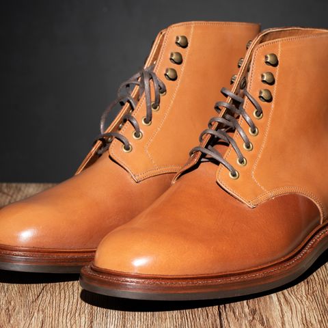 Grant Stone Edward Boot in Horween Honey Glazed Shell Cordovan