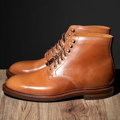 Grant Stone Edward Boot in Horween Honey Glazed Shell Cordovan