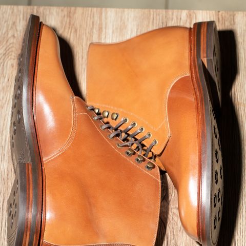 Grant Stone Edward Boot in Horween Honey Glazed Shell Cordovan