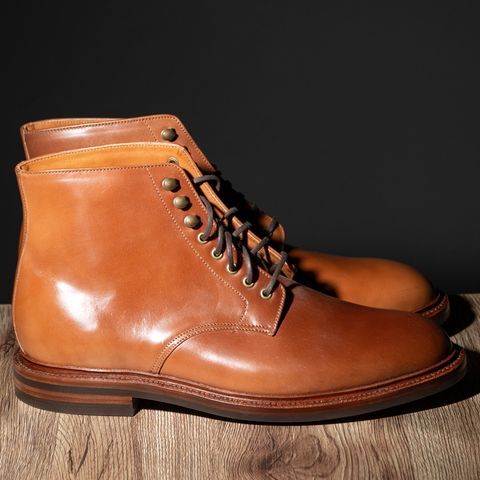 Grant Stone Edward Boot in Horween Honey Glazed Shell Cordovan