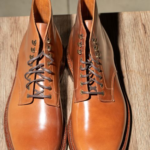 Grant Stone Edward Boot in Horween Honey Glazed Shell Cordovan