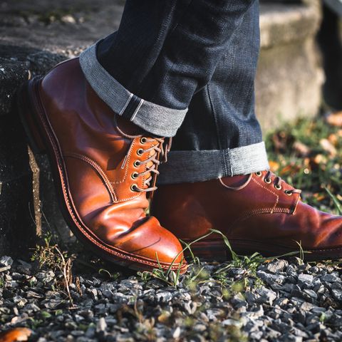 Grant Stone Edward Boot in Horween Honey Glazed Shell Cordovan