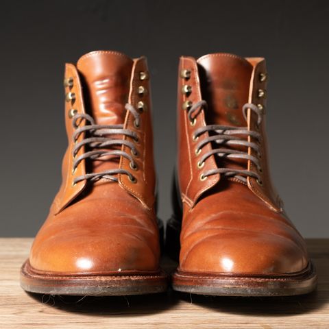 Grant Stone Edward Boot in Horween Honey Glazed Shell Cordovan