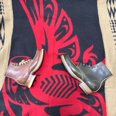 Flame Panda Moc Toe in Shinki Tan Latigo Horsehide