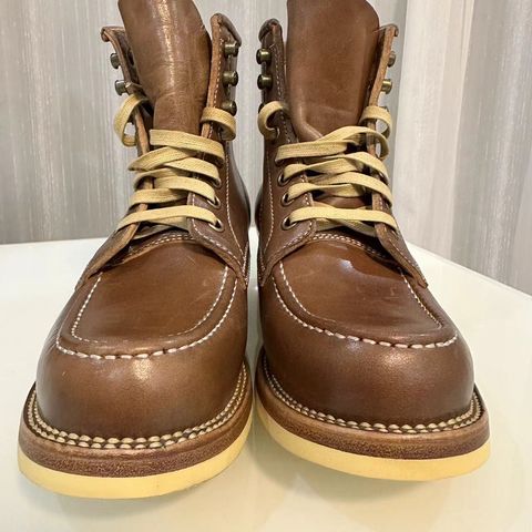 Flame Panda Moc Toe in Shinki Tan Latigo Horsehide