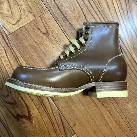 Flame Panda Moc Toe in Shinki Tan Latigo Horsehide