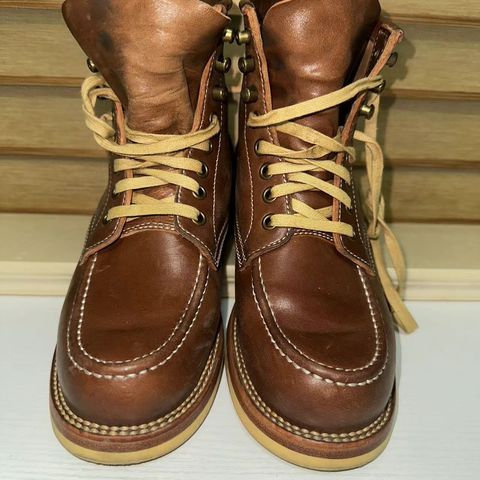 Flame Panda Moc Toe in Shinki Tan Latigo Horsehide
