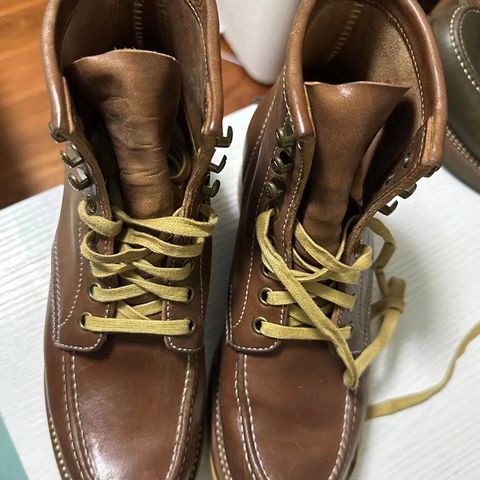 Flame Panda Moc Toe in Shinki Tan Latigo Horsehide