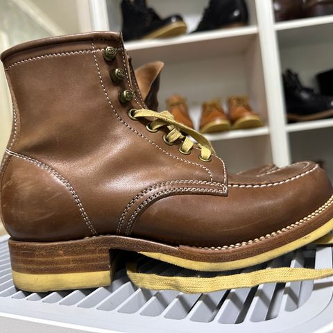Flame Panda Moc Toe in Shinki Tan Latigo Horsehide