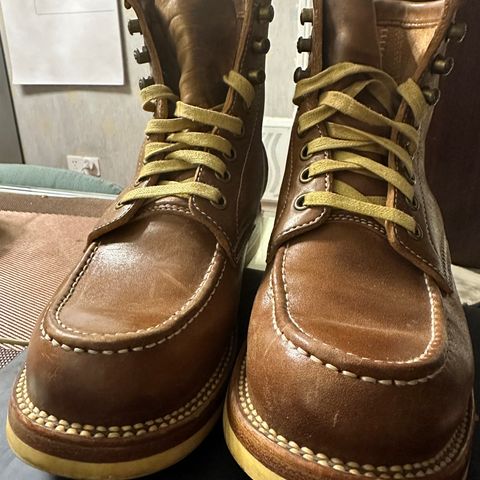 Flame Panda Moc Toe in Shinki Tan Latigo Horsehide